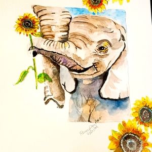 Flowers for Mom.  Water color on 11 x 15 paper.